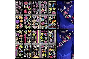 20 Sheets Glow in the Dark Coachella Tattoos - Neon Party Coachella...