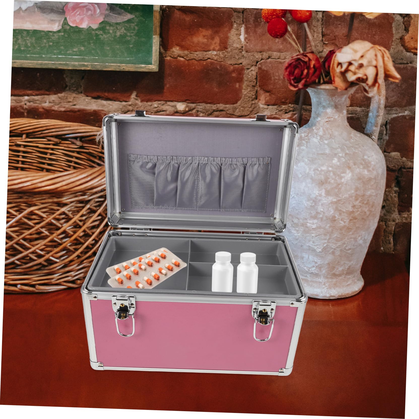 Scatola Porta Medicinali Portatile Organizer Pronto Soccorso Leggero Con Maniglia Capacità Per Casa e Ufficio Pratica e Multi-funzionale Per Viaggi e Emergenze