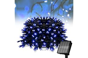 Blue Christmas Cheer: 39Ft 100 LED Solar String Lights for Outdoor Festivities