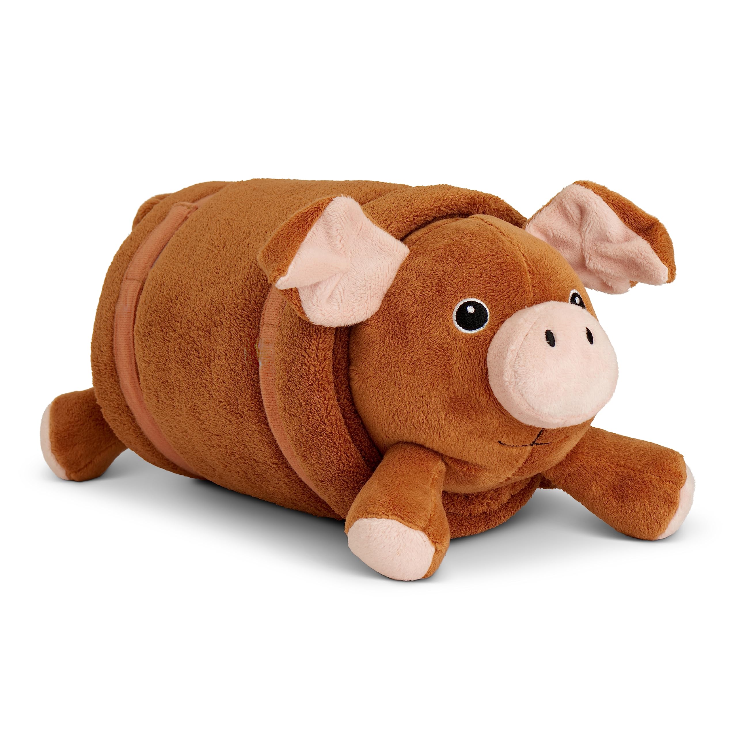 ROLLEE POLLEE Pets Collection Pet Plush in a Blanket for Toddlers, Extra Thick and Super Soft Blanket, Removable Pillow Pet, Fits on Cots and Mats
