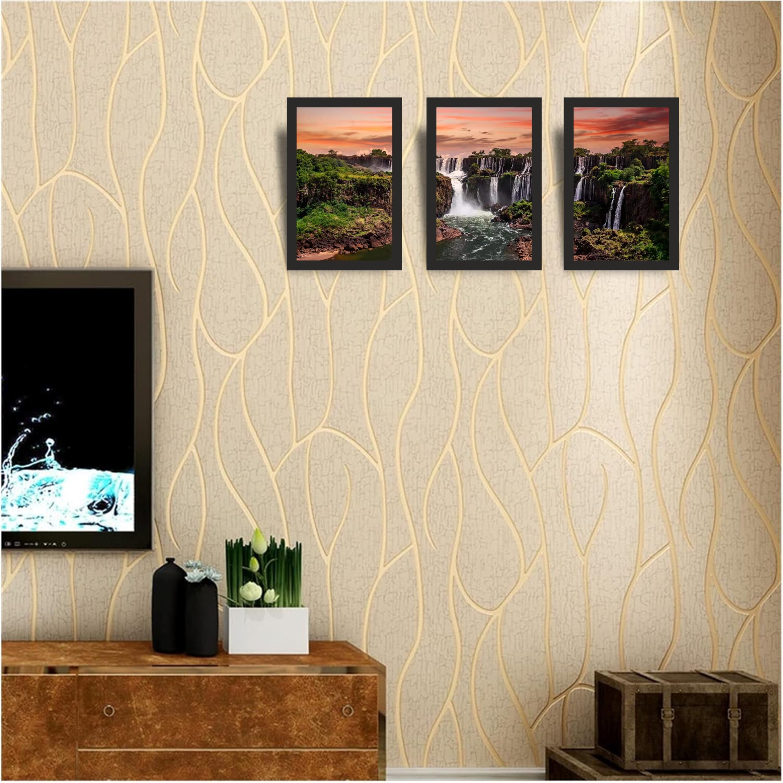 Waterfall Landscape Wall Art Set of 3
