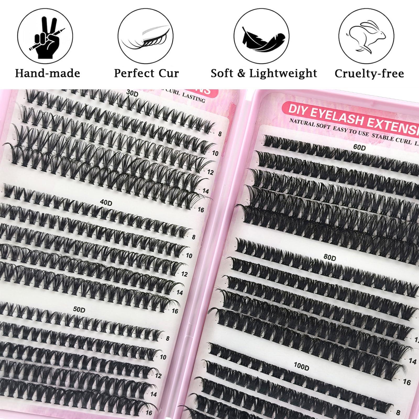 570 Pieces Cluster Lashes, Individual Fluffy Eyelashes - Image 4