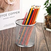 Vista 5 de PATIKIL Soporte de malla para bolígrafos, paquete de 2 soportes para lápices, cesta para lápices, organizador de casilleros de tazas, soporte