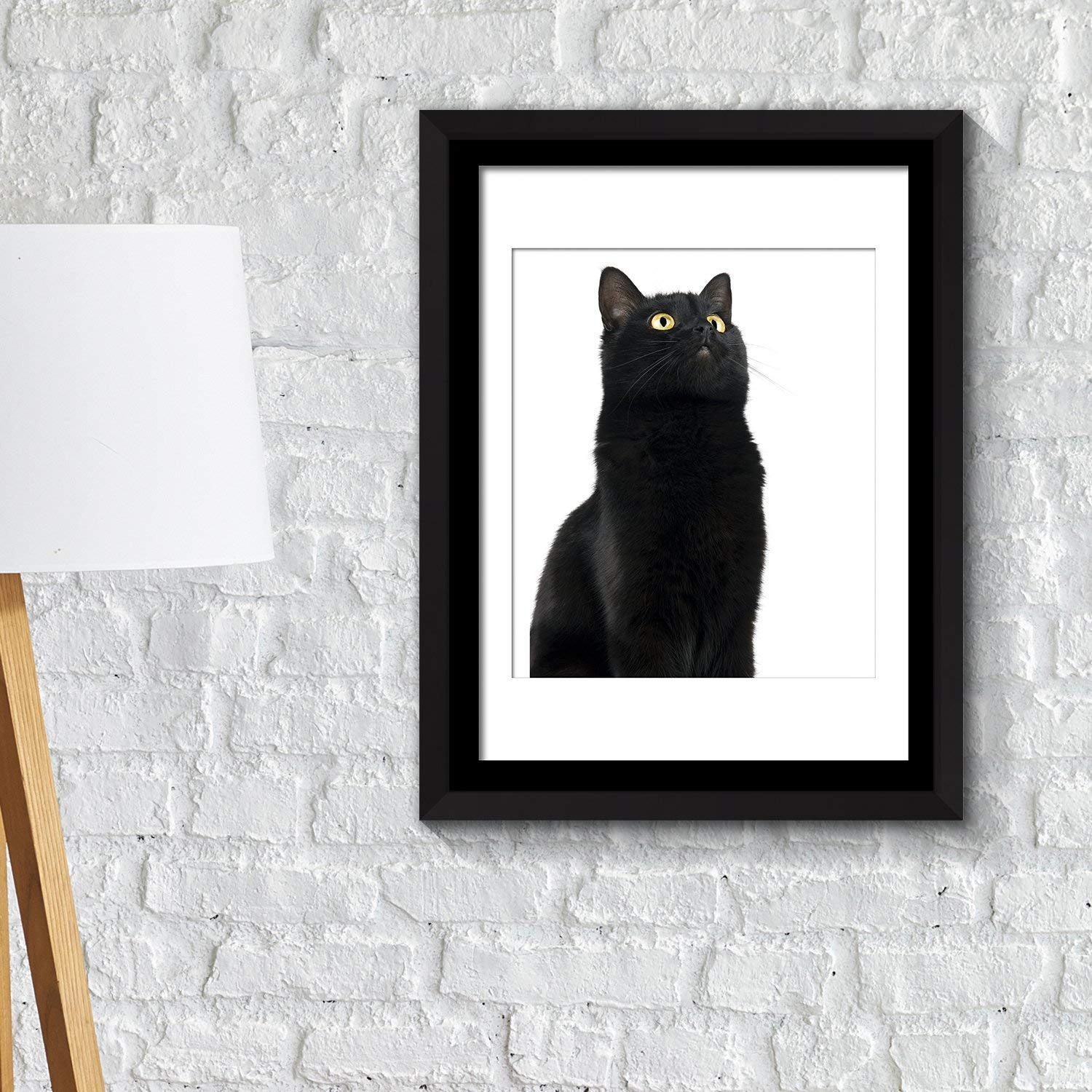 Walplus Cute Black Cat Wall Art Frame, Vinyl, Multi-Colour, 42.6 x 32.6 x 1.5 cm - Image 2