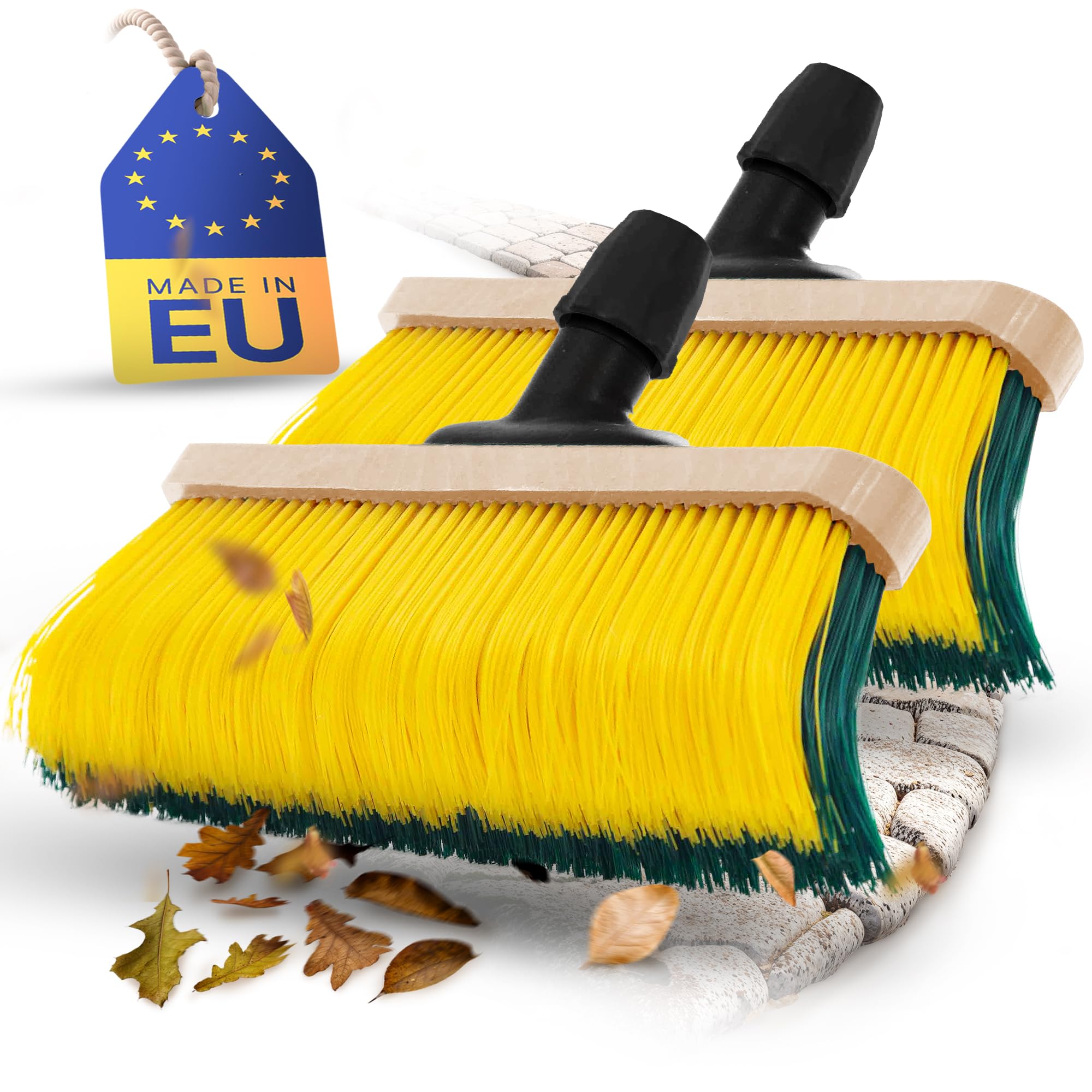 Novaliv 2X Krallenbesen Besenkopf 60cm, Spezialbesen gebogenen Borsten Borsten -Ideal als Gartenbesen, Kratzbesen, Kunstrasen Besen, Optimal für Camping, Straßenbesen