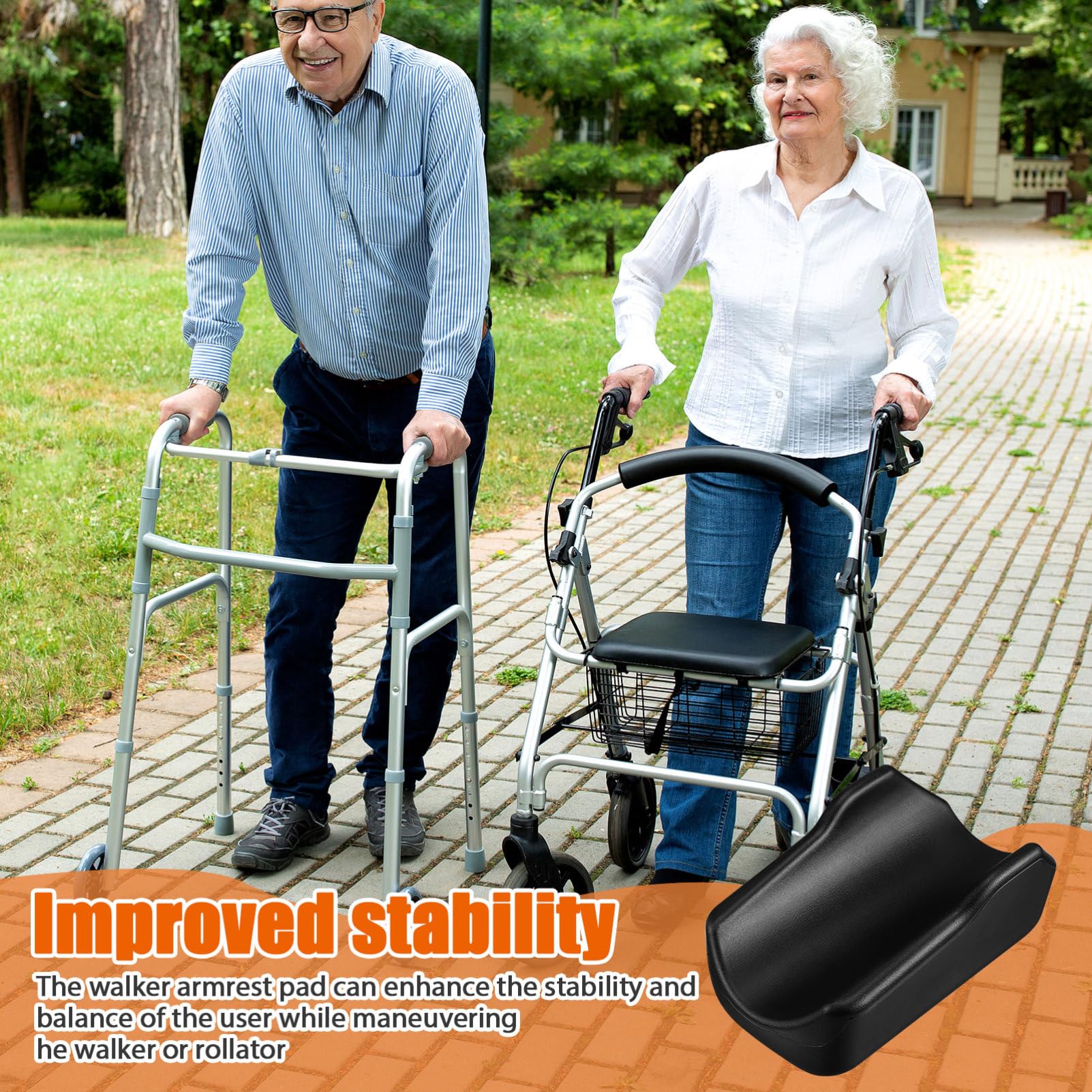 Cuscino Sostitutivo per Bracciolo Deambulatore per Anziani in Pu Morbido e Confortevole, Accessorio Facile da Installare per Rollator e Walker