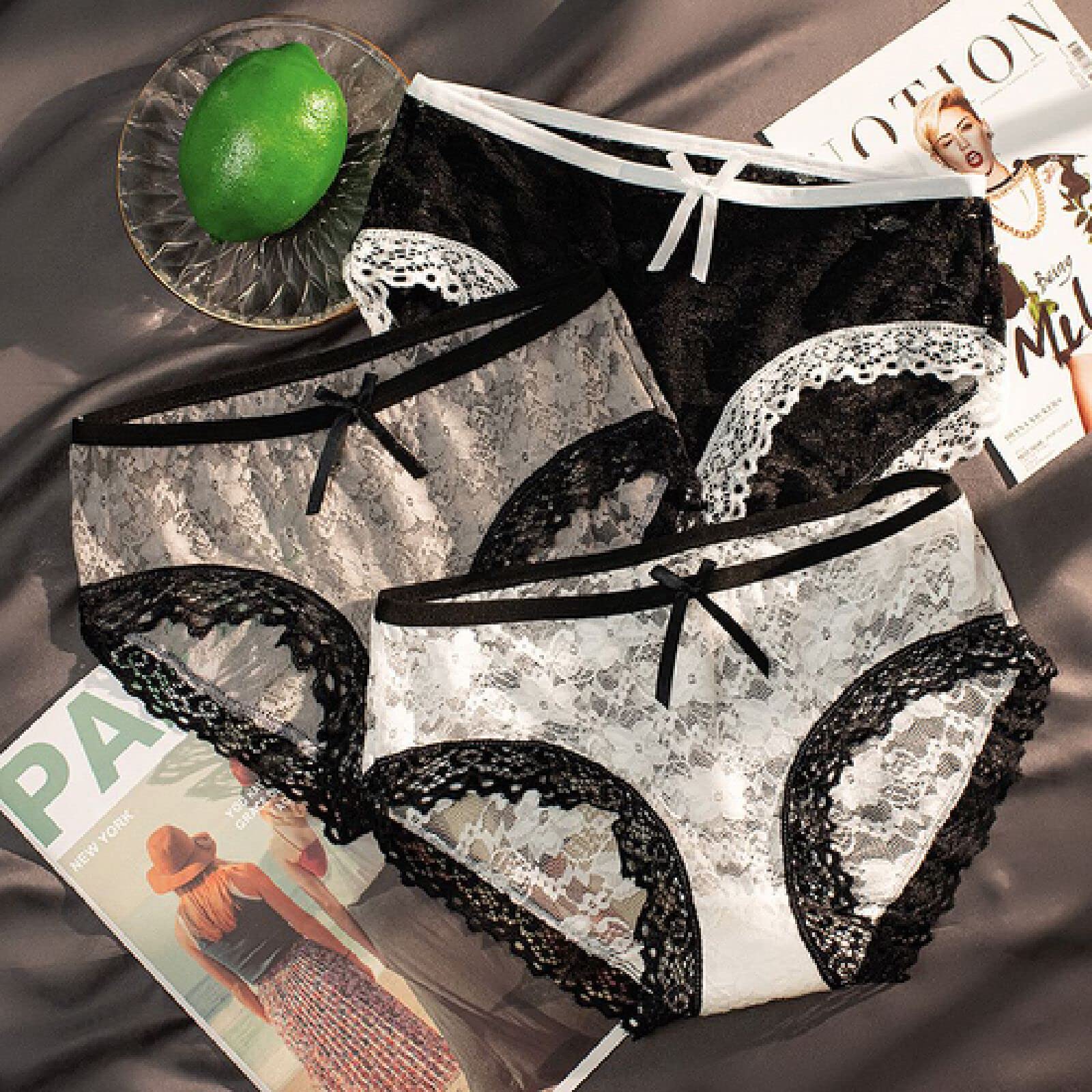 Comode mutandine a vita alta, slip in rete trasparente con