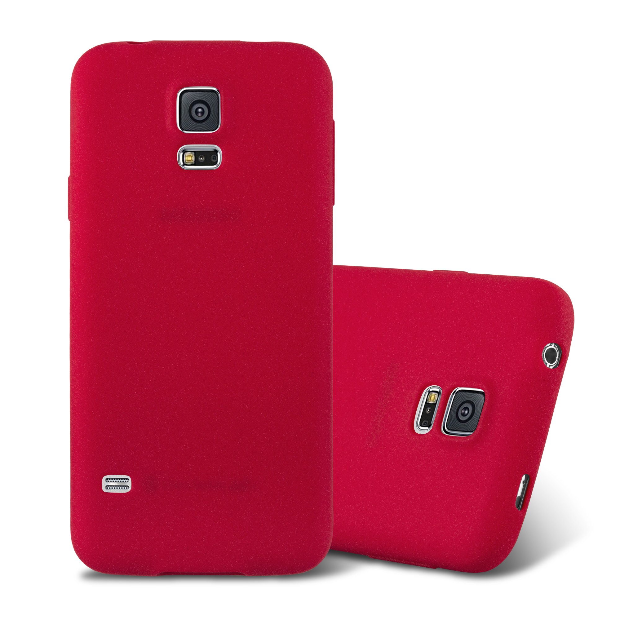 Case Compatible with Samsung Galaxy S5 / S5 NEO in Frost RED - Shockproof and Scratch Resistant TPU Silicone Cover - Ultra Slim Protective Gel Shell Bumper Back Skin