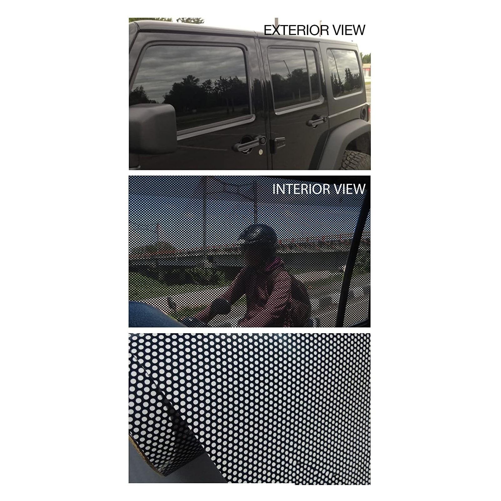 Rollo De Vinilo Perforado One-Way Vision para Ventanas De Automóviles Rollo Adhesivo De Película Protectora De Privacidad para Cristales para Oficinas Domésticas En Automóviles DIY