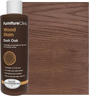 Furniture Clinic Dark Oak Wood Stain - Water-Based, Fast-Drying, Non-Toxic for Indoor & Outdoor Furniture (8.5oz/250ml)