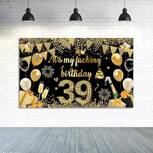 Miniatura 1 de Fondo de pancarta con texto en inglés "It's My Birthday", fondo grande para decoraciones de fiesta de cumpleaños, divertidos suministros de