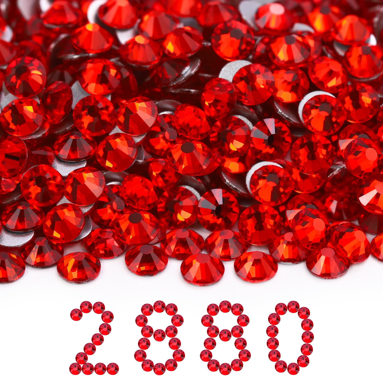 2880PCS Flatback Red SS30 Rhinestones Bulk(6.3-6.5mm)