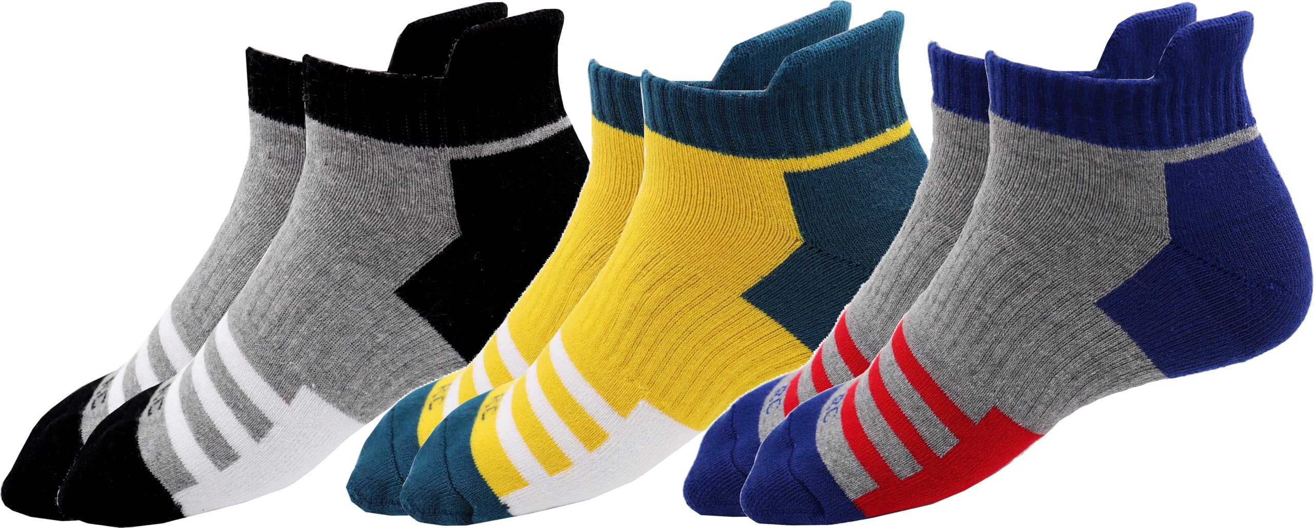 rc. royal class Men's Low Cut Ankle Terry Towel Cushion Cotton Multicolored Socks (Pack of 3 Pairs)-picture-17