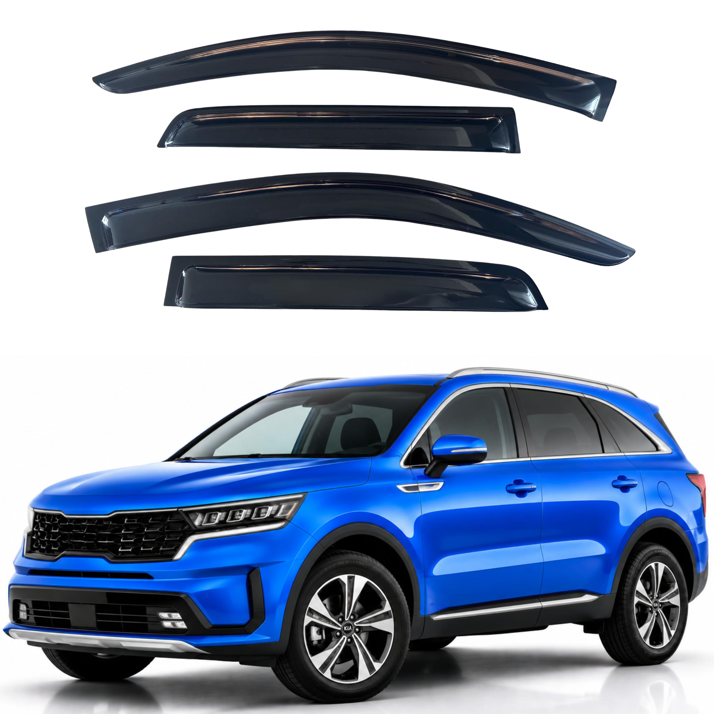 IG Window Visors Fit for 2021-2026 Kia Sorento, Out-Channel Rain Guards Vent Wind Deflectors 4PC, Car Accessories for 21-26 Sorento