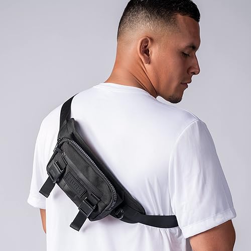 Miniatura 3 de MVRK Riñonera unisex para mujeres y hombres, bolsa cruzada impermeable, Blanco sucio, Bolso cruzado fabricado por Mvrk
