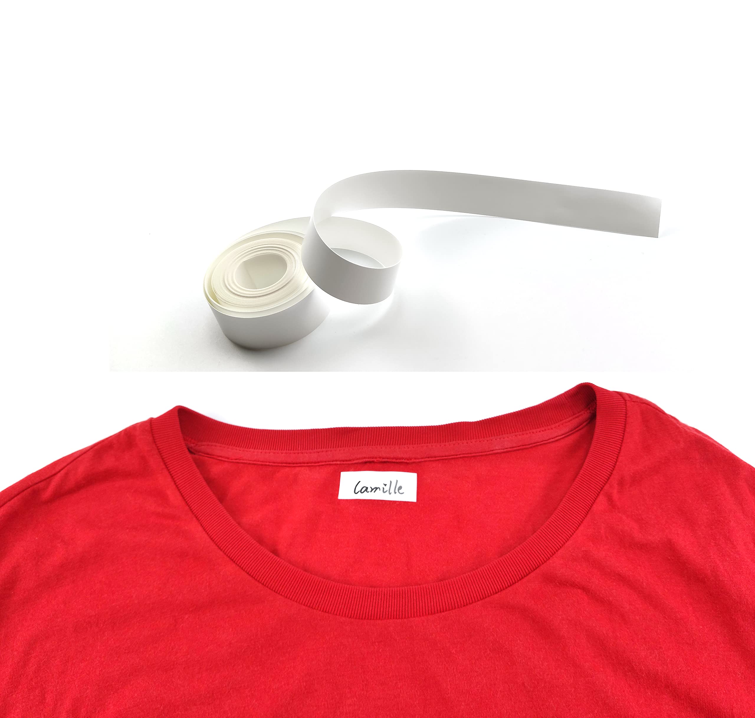 Rollo de etiquetas termoadhesivas Etiquetas para ropa Etiquetas personalizadas lavables de 3 metros para marcas de ropa