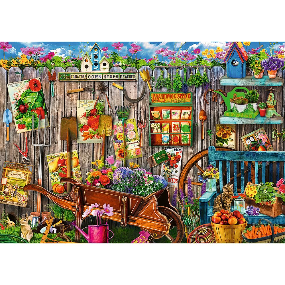 Trefl - Puzzle 2w1: Prace w Ogrodzie - 2 x 500 Elementów - Zestaw Dwóch Układanek, DIY, Kreatywna Rozrywka, dla Dorosłych i Dzieci od 10 lat