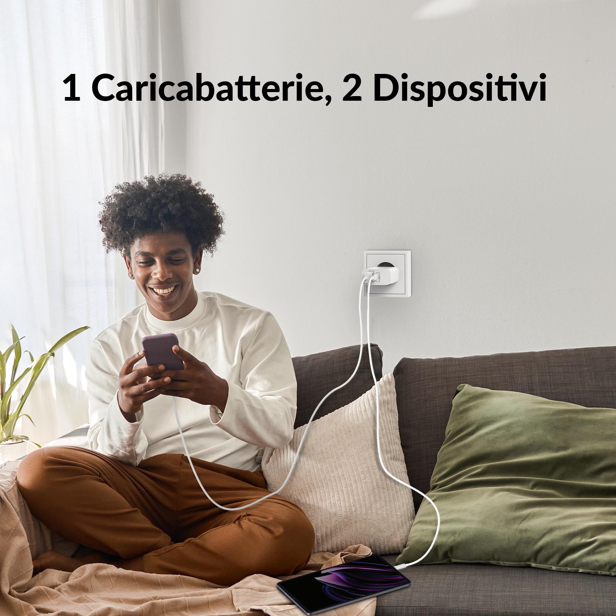 NOVOO 35W Caricatore USB C 2 Porte GaN III Caricabatteria, Compatto da Viaggio Caricabatterie Rapido da Parete per MacBook Air, iPad Pro, Pixel, iPhone 14-8, Galaxy, Samsung S10/S20/S22