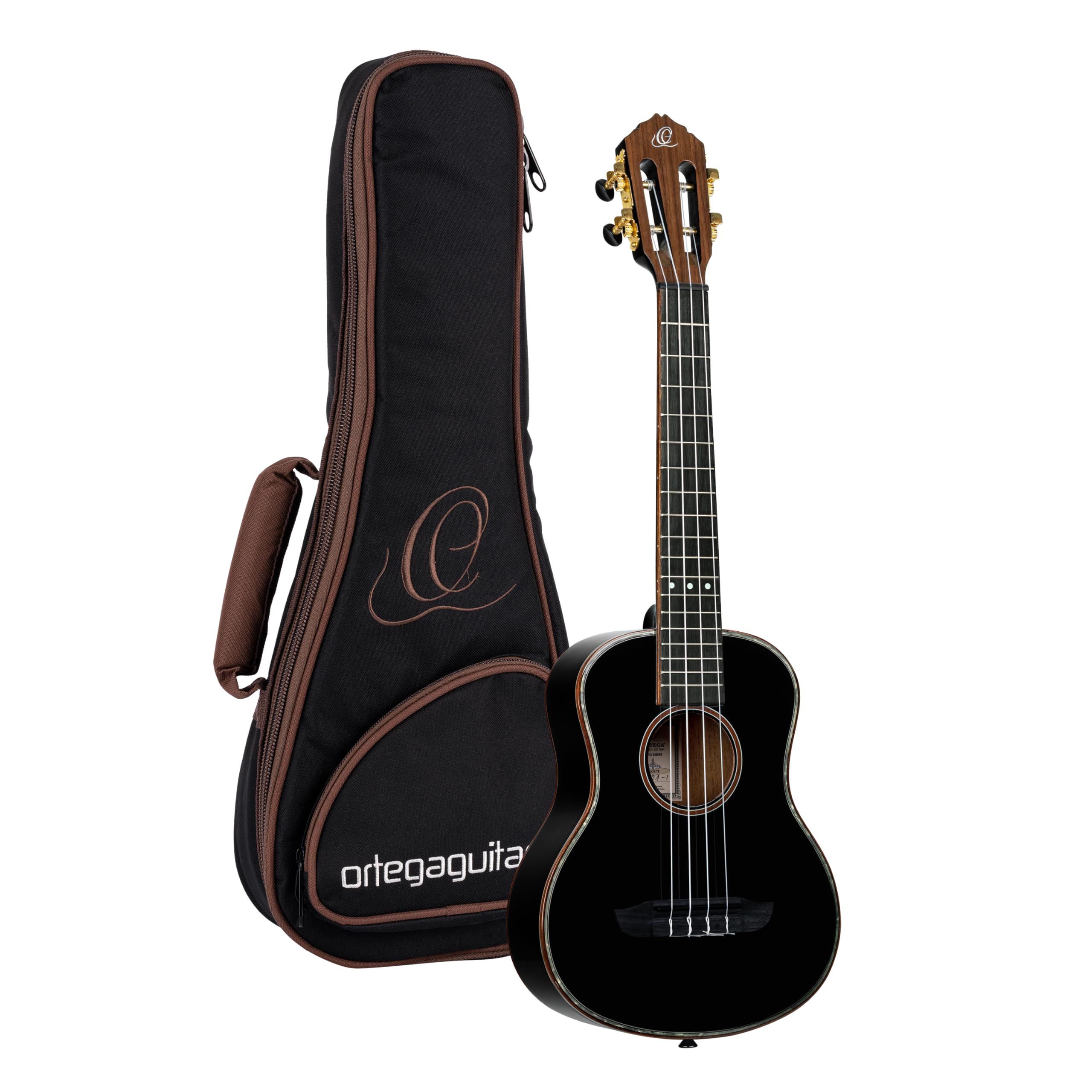 Ortega RUOX-TE Onyx Series Tenor Size Ukulele Black With Gig Bag