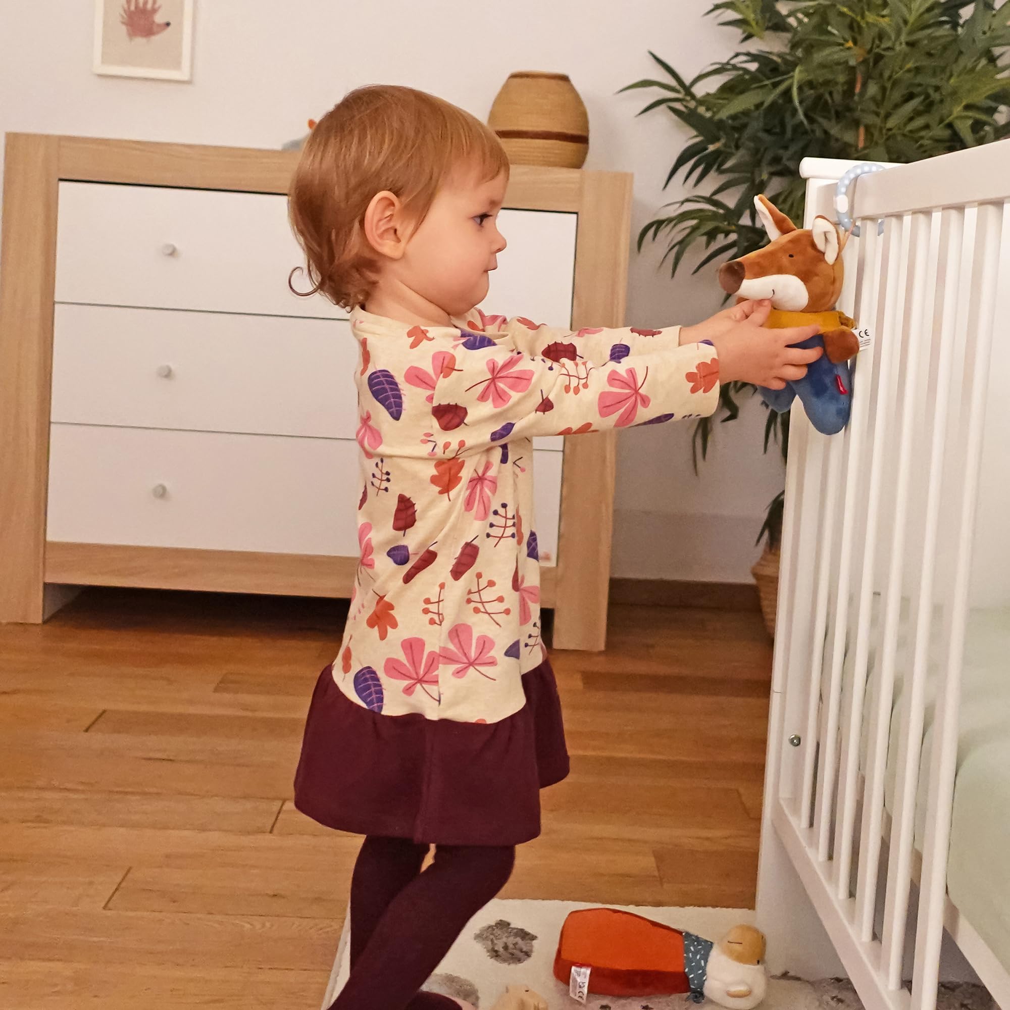 SIGIKID 43182 mini pozytywka w kształcie lisa, żółta, dla dziewcząt i chłopców od 0 do 36 miesięcy