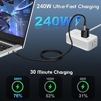 Thunderbolt 5 cable 2m, Upto 120Gbps Data Compatible with Thunderbolt 5,Thunderbolt 4 Cable USB 4,16K/8K@60Hz UHD Video,240W USB C Cable for MacBooks,Hub,Dock,eGPU,Laptops,Monitor