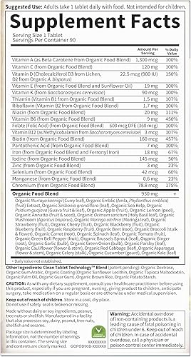 Miniatura 9 de Garden of Life mykind Organics - Vitaminas prenatales 90 comprimidos vitaminas prenatales una vez al día alimentos integrales para mujeres con ácido