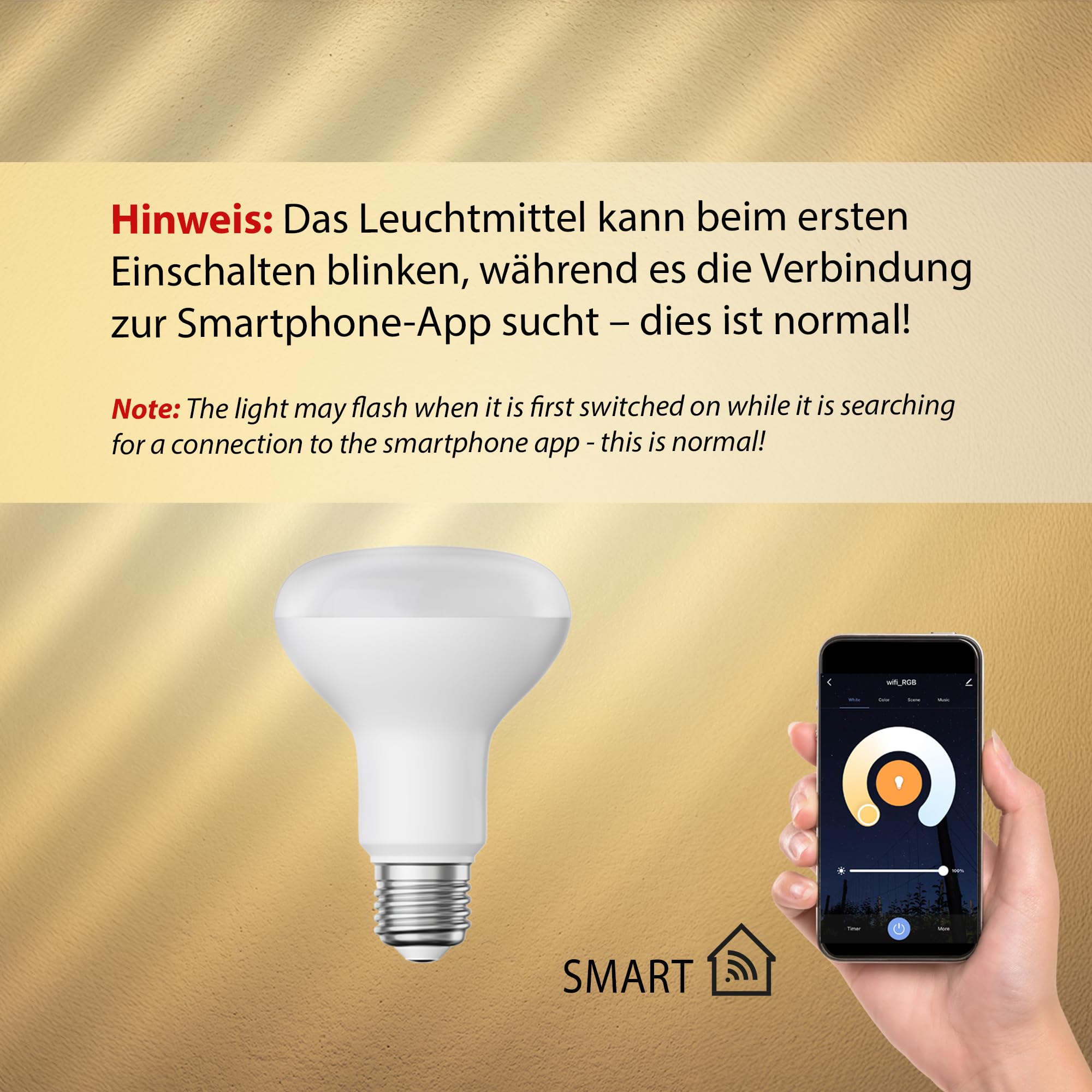 ledscom.de 4x E27 LED RGB Leuchtmittel, R80, warmweiß - kaltweiß (2700-6300 K), 9,9 W, 950lm, Smart Home, WLAN, Alexa, matt