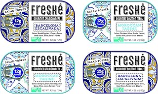 Freshé Canned Salmon Variety Pack (4 Pack) - Mediterranean Style Atlanti...