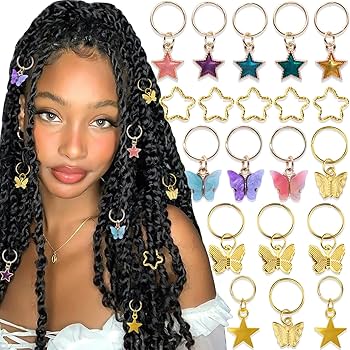 HEMOTON 184Pcs Hair Charms Dreadlock Jewelries Metal Dreadlocks Accessories Braids Hair Cuffs Decorations