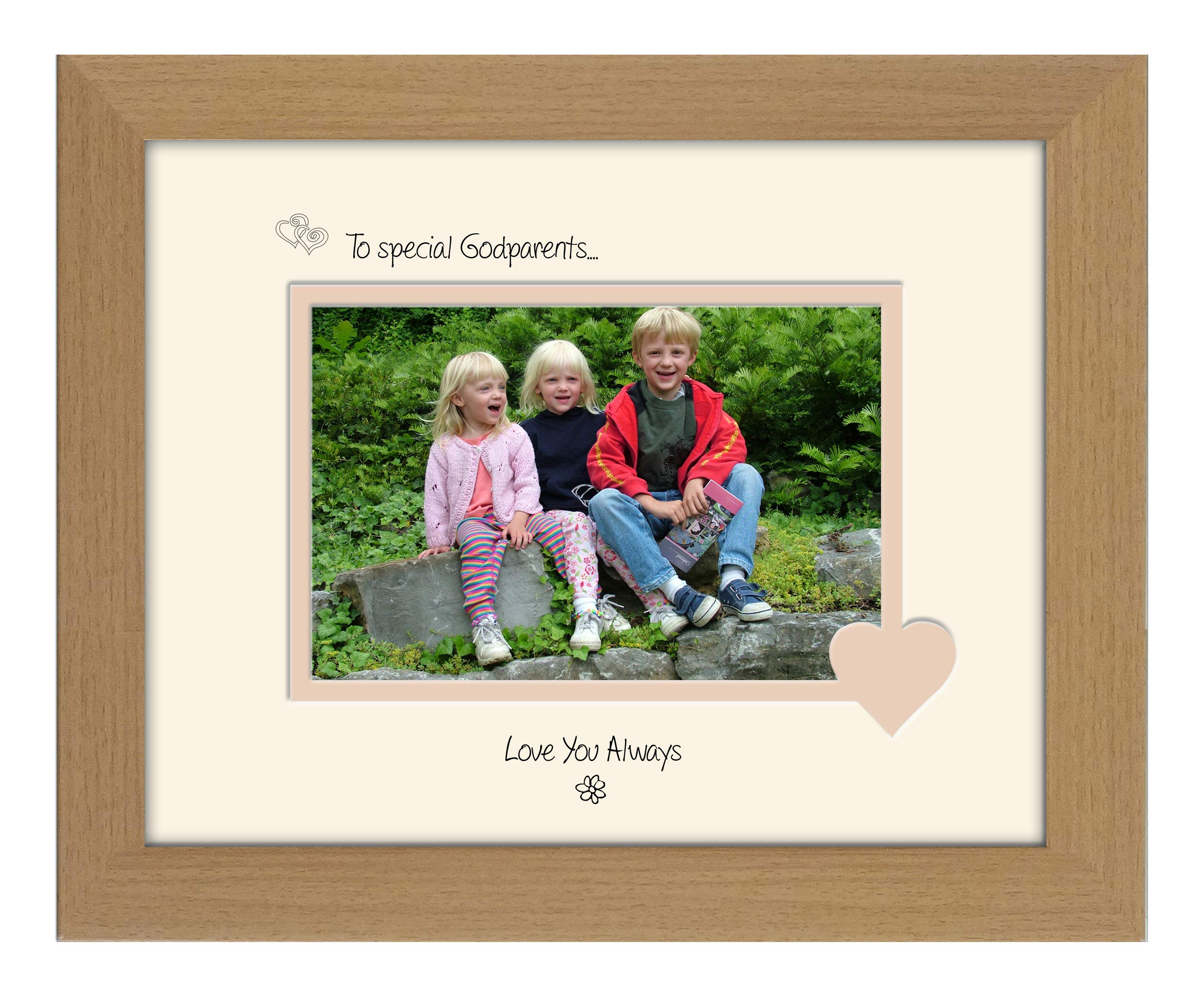 Photos In A Word Oak Finish Frame Cream Mount Beige Inside Godparents Photo Frame Special Godparents Love You Always Double Mounted Quality Gift (Oak Finish Frame Cream Mount Beige Inside)