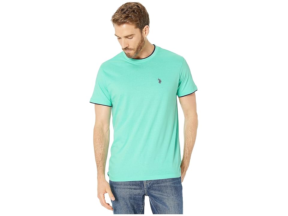 

U.S. POLO ASSN. Double Ringer Crew (Fresh Mint) Men's Clothing, Blue