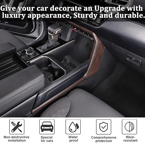 Miniatura 3 de HAPPYHORSE Accesorios para interiores de automoción a rayas de roble para TundraSequoia 2022 2023 interiores y puertas de consola central automotriz