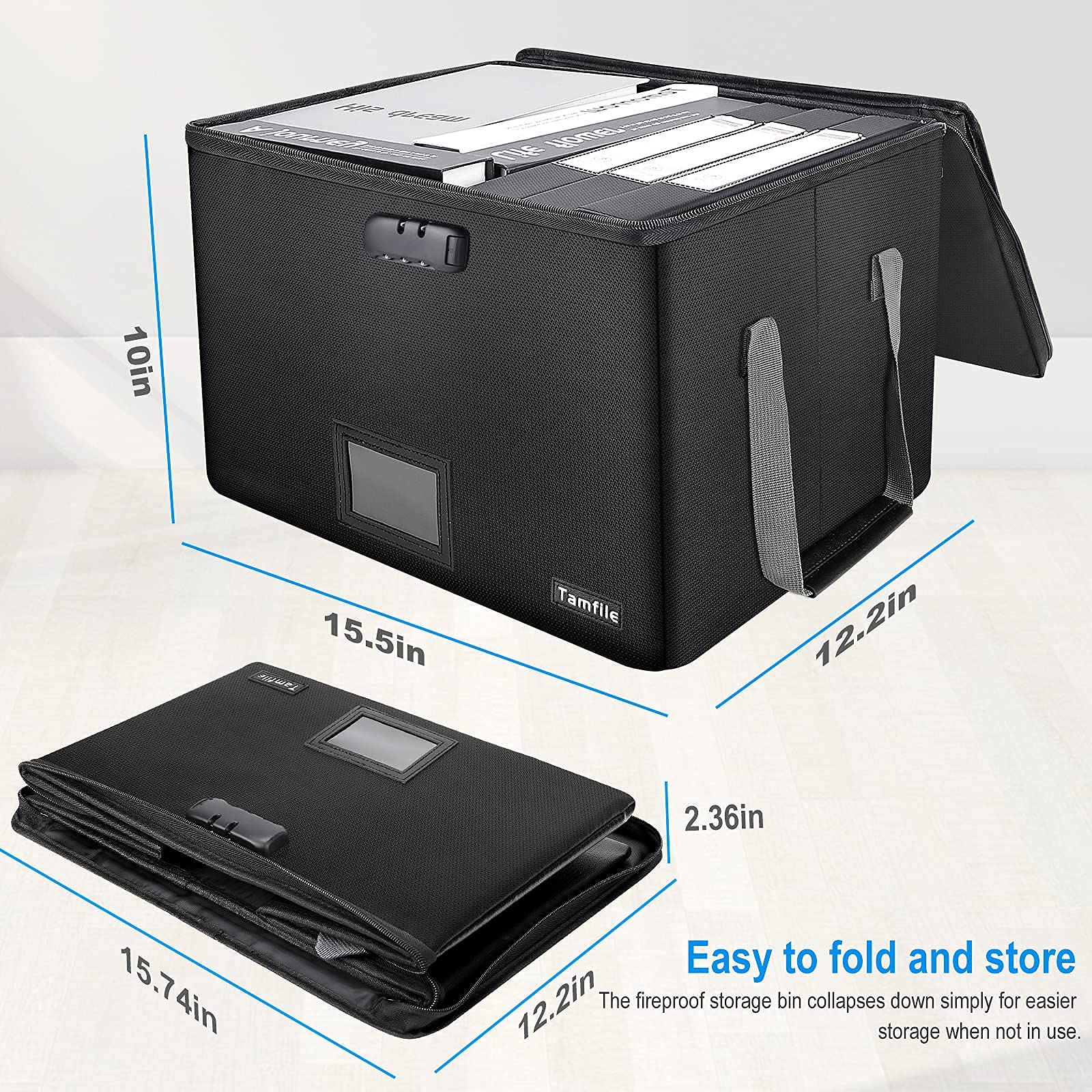 Buy File Organizer with lock, File Storage Box, Tamfile Fireproof