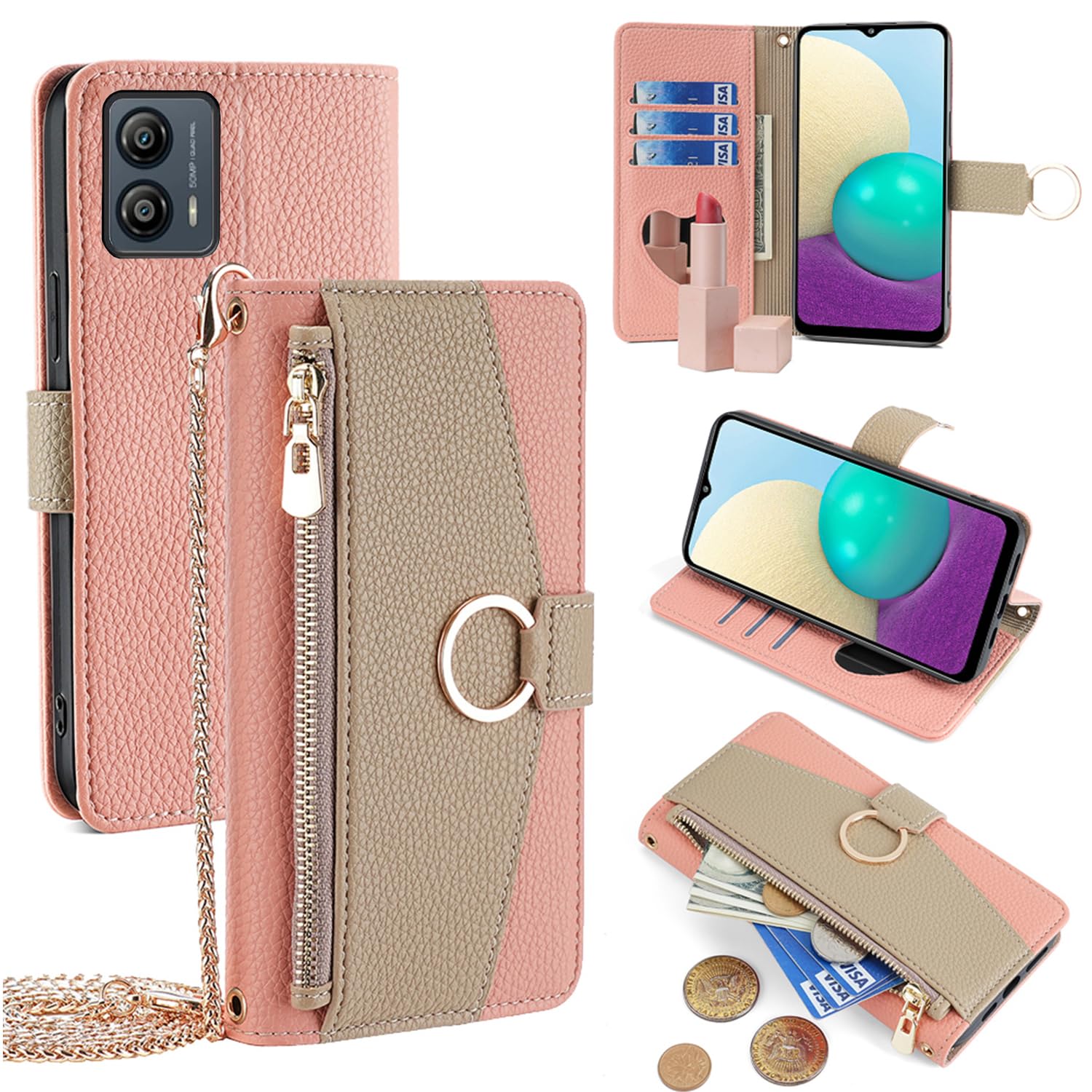 Amazon.co.jp: For MOTO G53J 5G/G53Y 5G ケース 手帳型 ショルダー