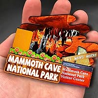Vista 4 de Imán de madera del parque nacional de la cueva del mamut de los Estados Unidos, imanes de nevera 3D, recuerdos coleccionables, decoraciones
