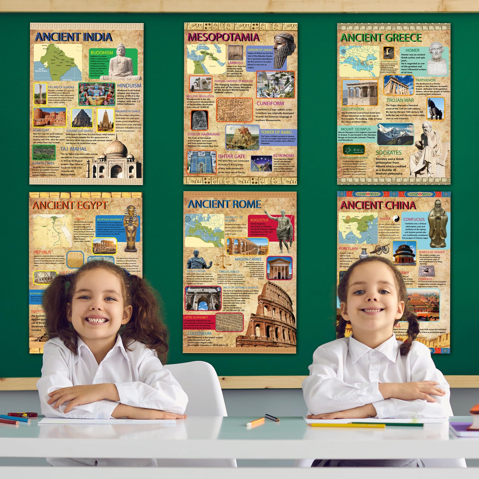 Ancient Civilizations Poster Ancient History Posters Classroom Learning Materials Social Studies for Classroom Education Posters Decoration for Middle School and High School Classroom Decorations - Image 4