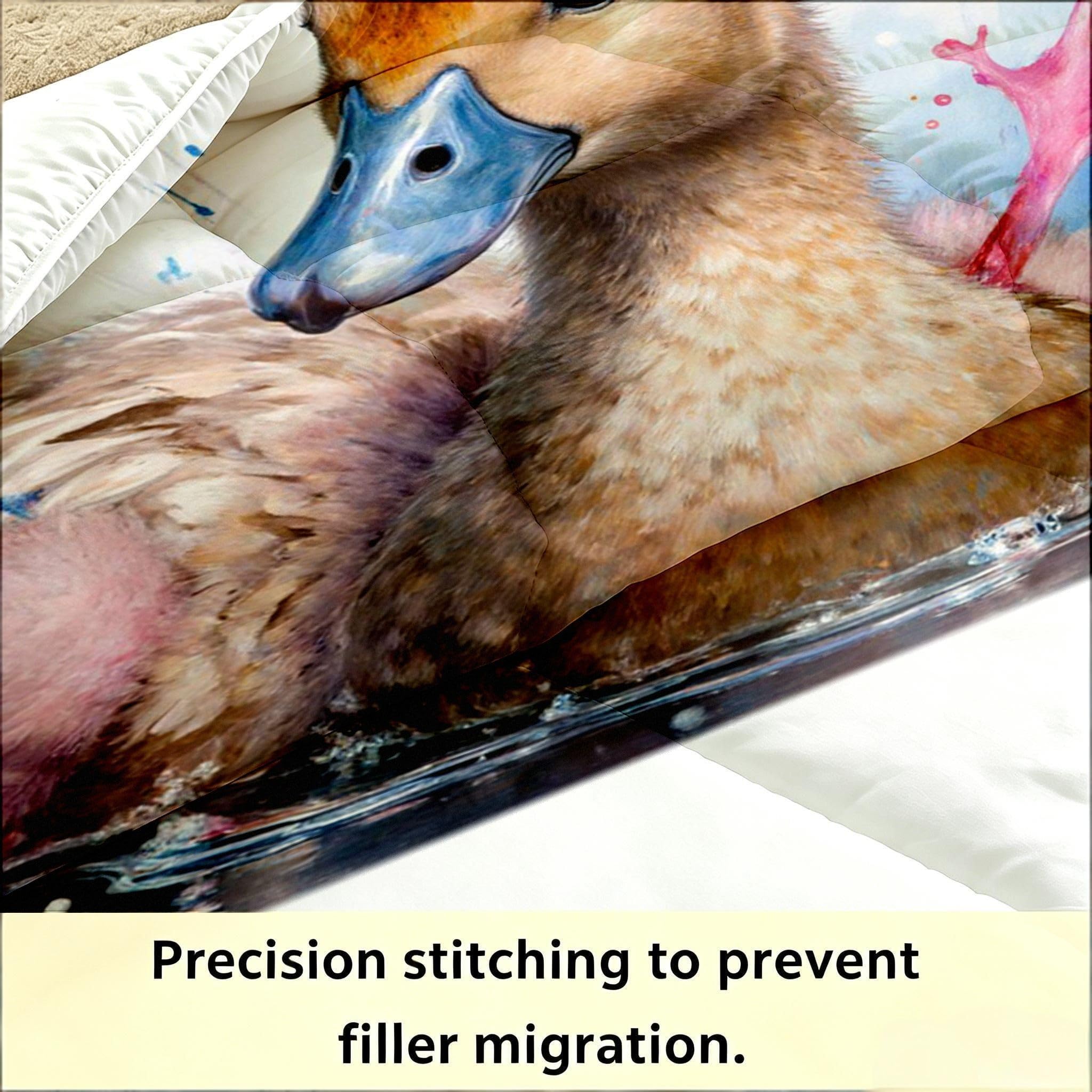 Edredón King Size 3D Oso Animal Sustituto Plumas para Adultos-A341