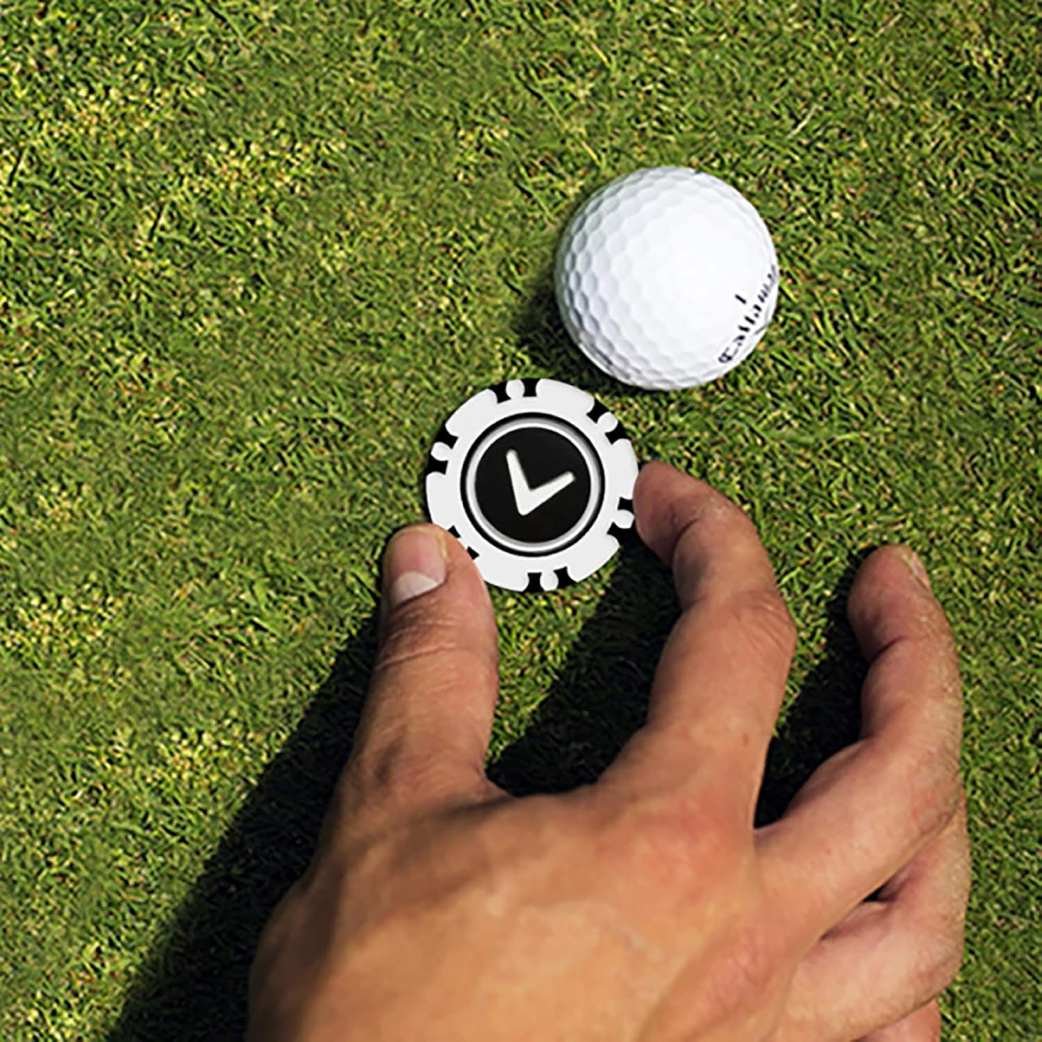 Callaway 0700215001307A DUAL-MARK POKER CHIP Playing Accessories, Poker Chip Markers, Pack of 2, Green/Black/White