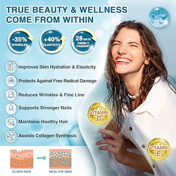 NATURE TARGET Marine Collagen Peptides Powder, 35 Servings | Type I & III Collagen, Probiotics, Vitamin C & Hyaluronic Acid, For Skin, Hair, Nails, Wild-Caught Fish & Grass-Fed Bovine