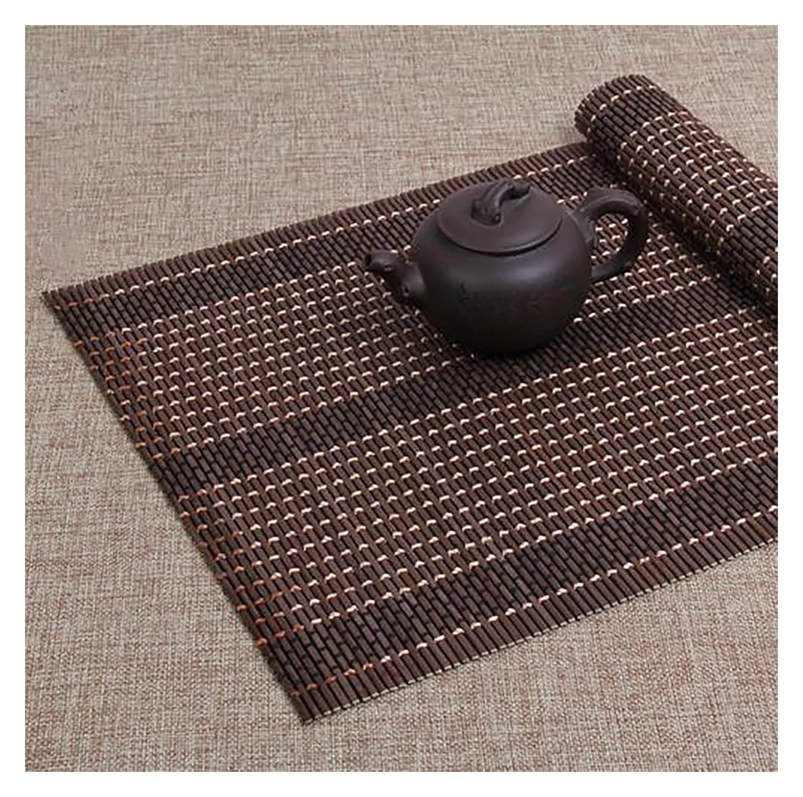 Chemin de table en bambou naturel, Chemin de Table en bambou de Style japonais, napperon antidérapant tissé à la main, napperons de Table basse de cuisine à domicile, couleur marron/café(30cm x 300cm
