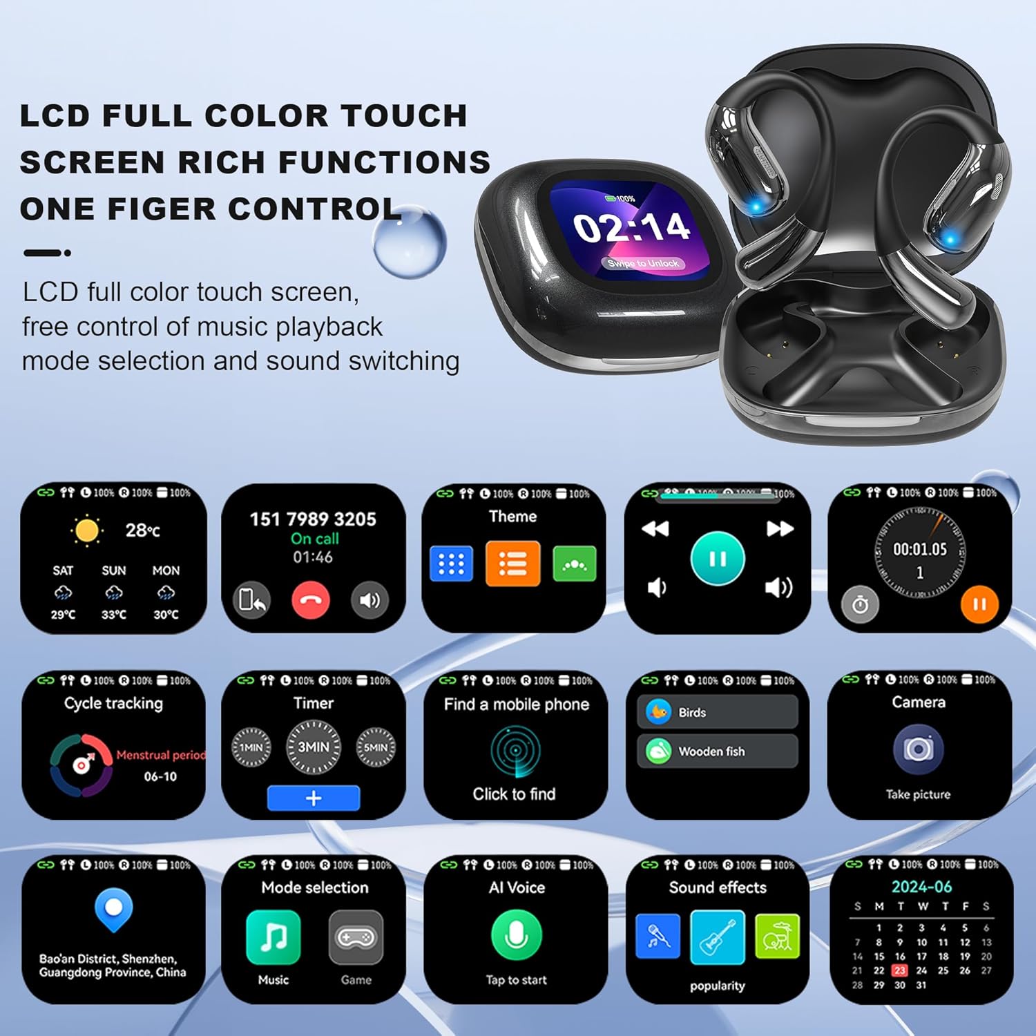 AI Translation Earbuds, Wireless Earbuds, Real-Time Language Translator Earbuds with Full-Color LCD Touchscreen, 144 Languages, Earbud & in-Ear Headphones, Translating Earbuds for Business, Learning - Image 4