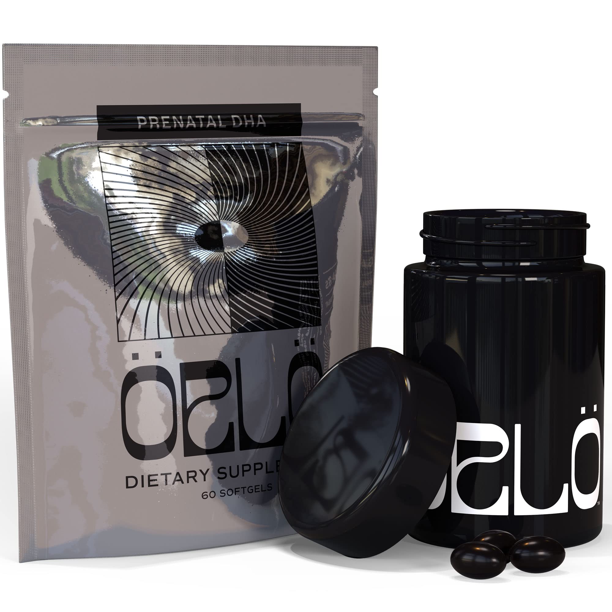 Prenatal DHA Supplement 1000mg - Mercury & Heavy Metals Free Algae Oil - Icelandic Nordic Omega-3, Mom & Baby Brain Development, No Fishy Aftertaste, 60 Vegan Easy-to-Swallow Mini Softgels & Jar