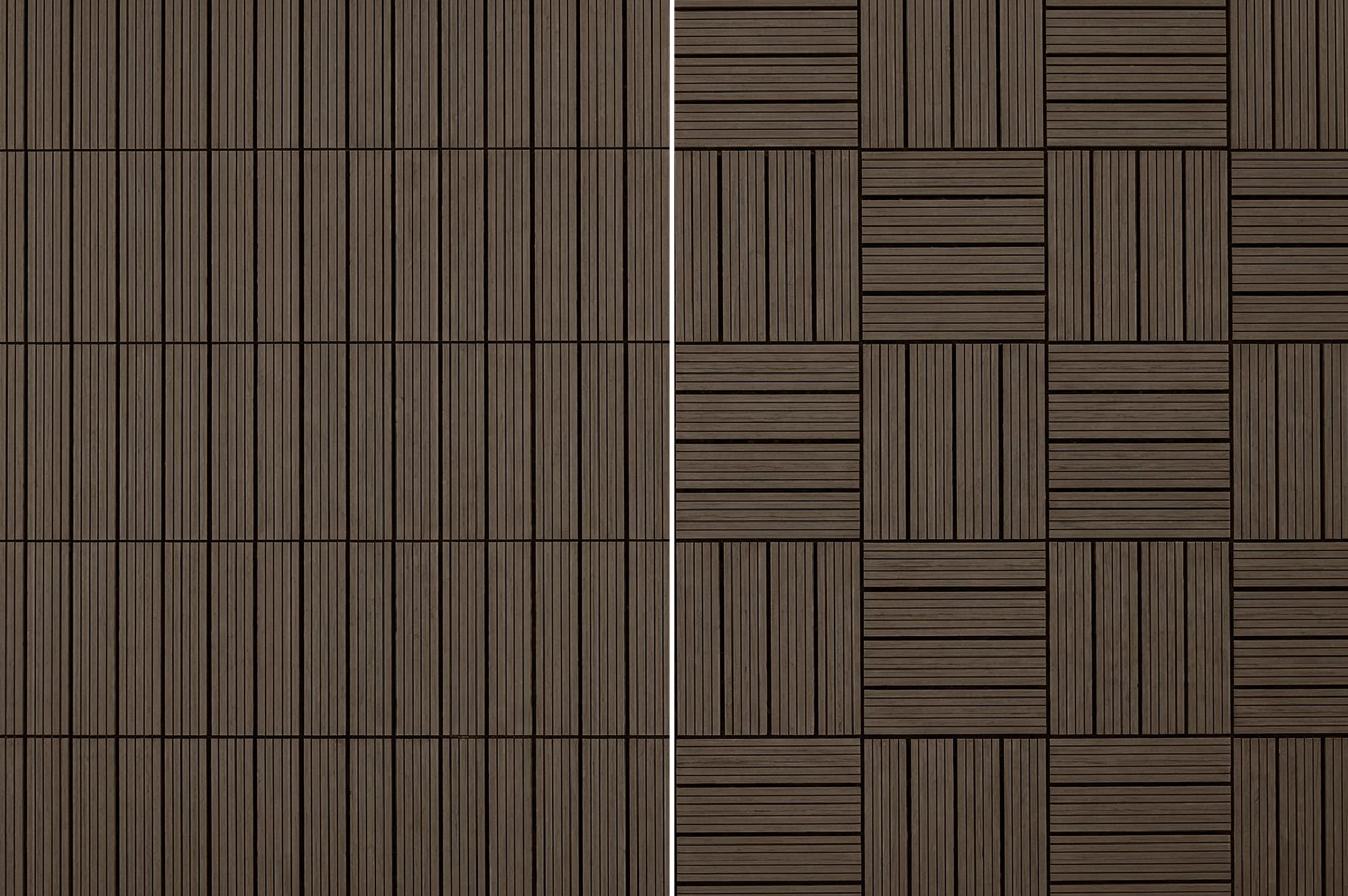 Casanoov Lot de 30 dalles clipsables terrasse en composite SERRA marron rainuré 30x30cm