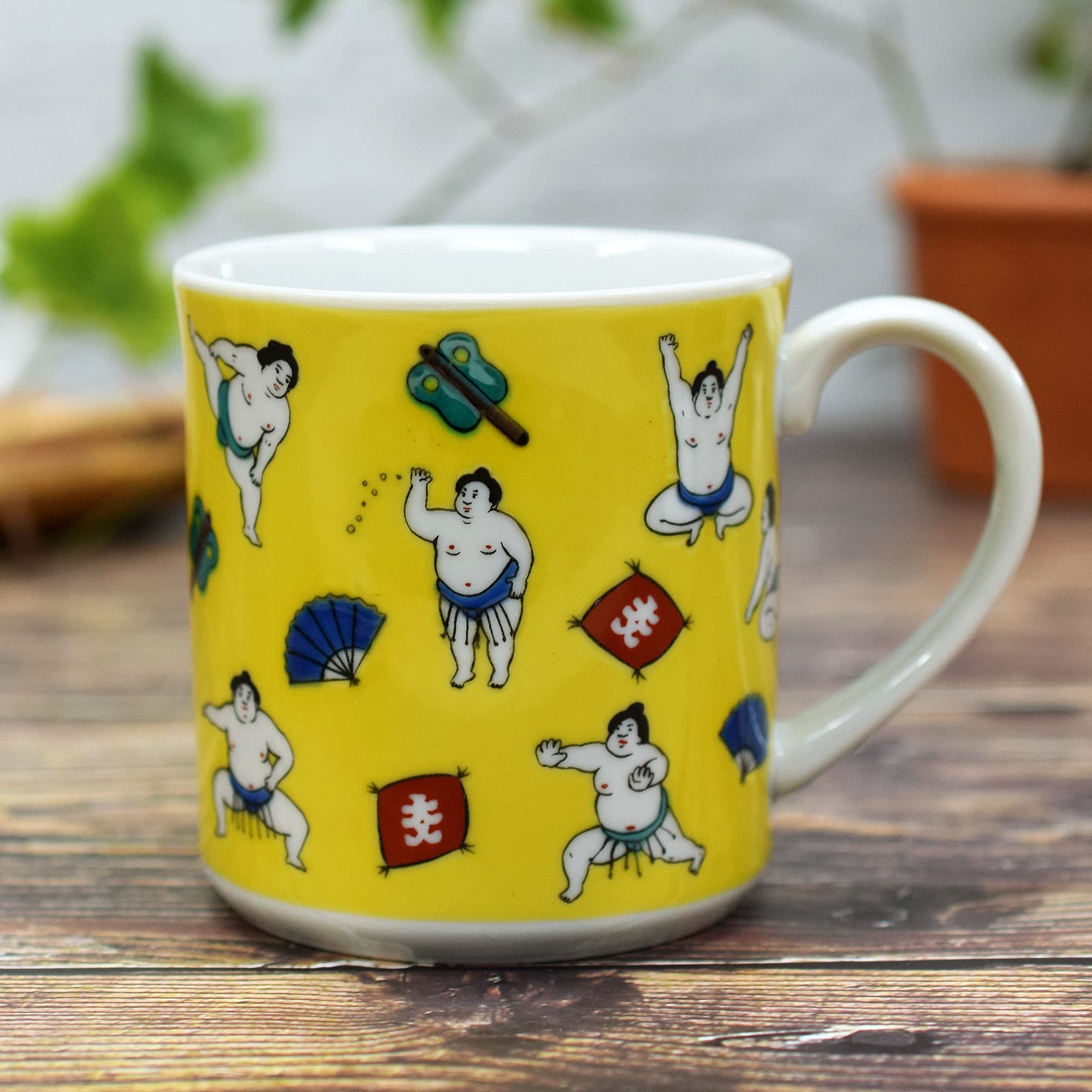 Amazon.co.jp: 和座の蔵 九谷焼 マグカップ お相撲さん 陶器 高級