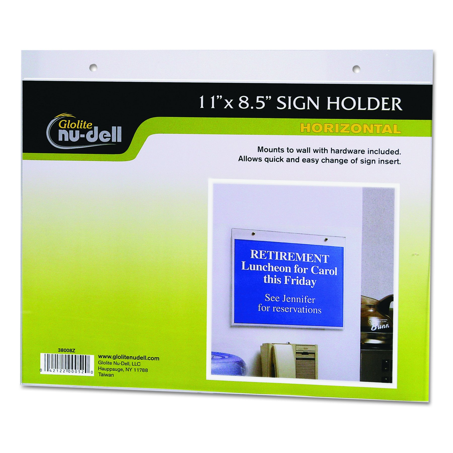 Buy NuDell Clear Plastic Sign Holder, Wall , 11 X 8.5 Online at