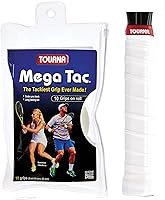 Tourna Mega Tac Extra Tacky Overgrip 10-Pack - World's Tackiest Tennis Grip, Lasts 10x Longer for Racquets & Paddles