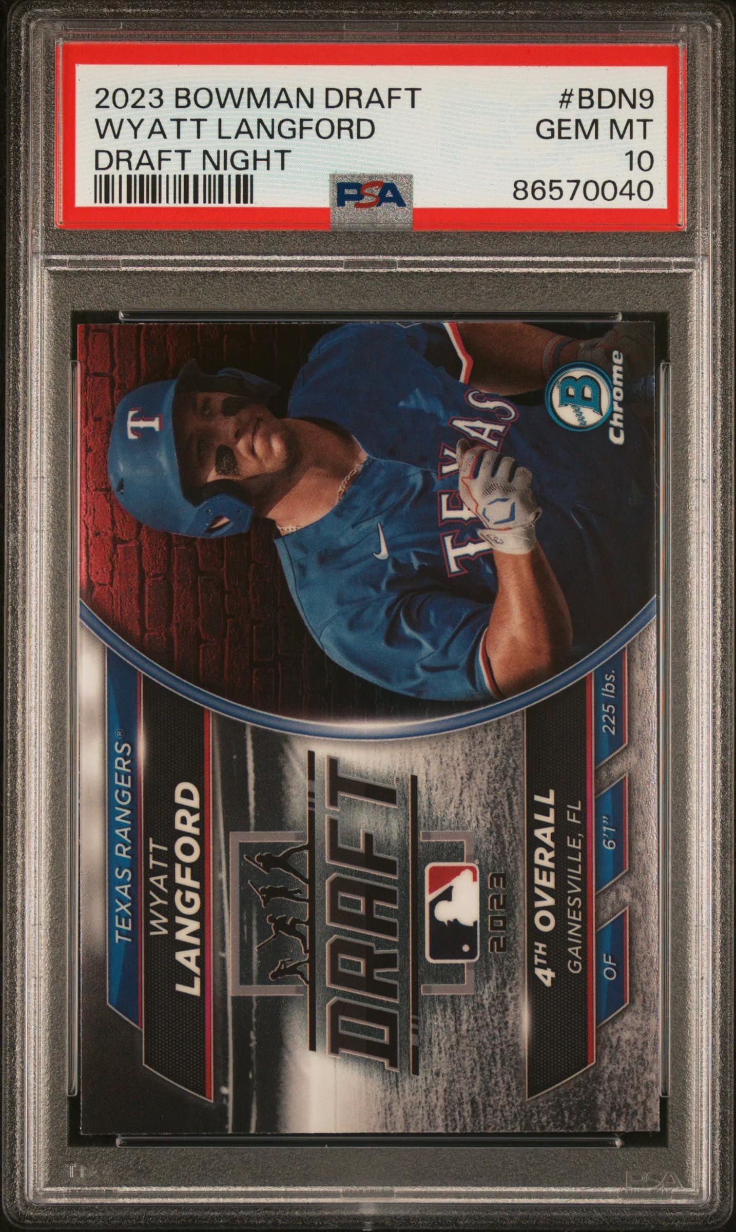 Amazon.com: Graded 2023 Topps Bowman Draft Wyatt Langford #BDN9 
