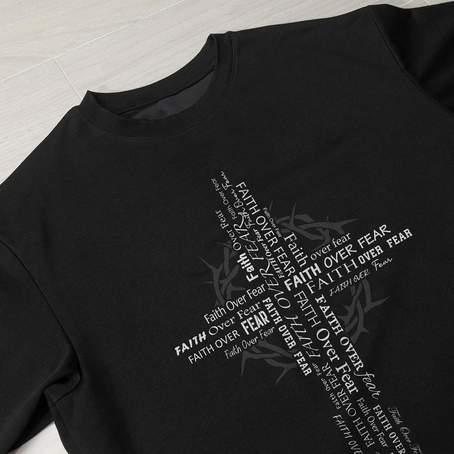 Faith Over Fear Shirt, Faith Shirts for Men, Cross Shirt, Jesus Tshirt, Christian Shirts for Men