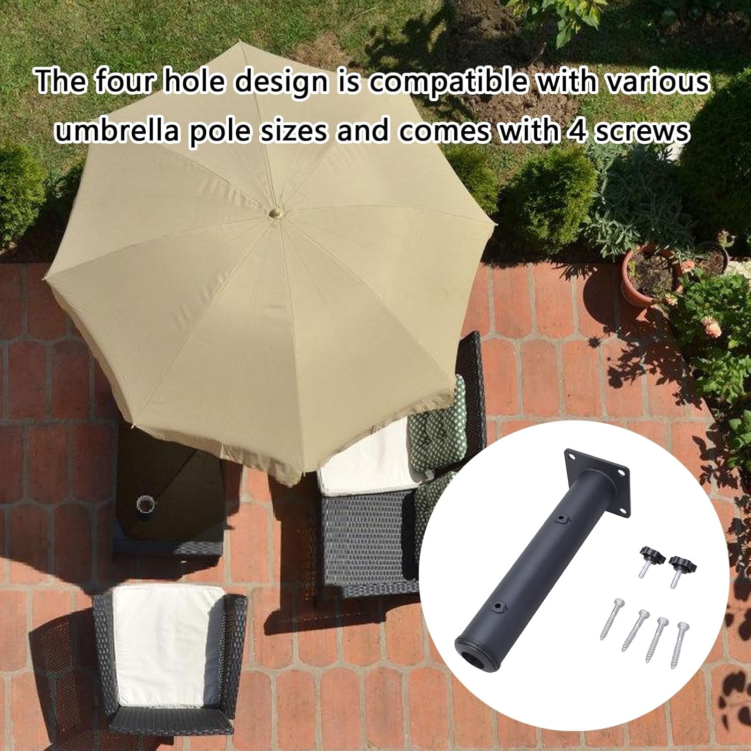 Practical Patios Table Umbrella Holder Clamp Outdoor Parasol Stand Base For Deck Railing Mount Parasol Bracket