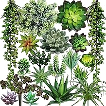 Winlyn 19 Pcs Assorted Artificial Succulents Plants Unpotted Small Green Hanging Succulent Aloe Fake Cacti Succulents Bulk for Succulent Garden Centerpiece Wreath Arrangement Indoor Outdoor Home Decor